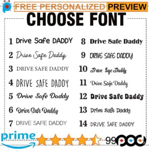 Drive Carefully Daddy Unique Personalized Father's Day Gift Photo Car Visor Clip