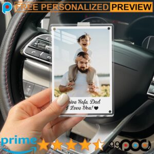 Drive Safe, Dad Your Biggest Fans Are Waiting At Home! Custom Father's Day Gift Photo Car Visor