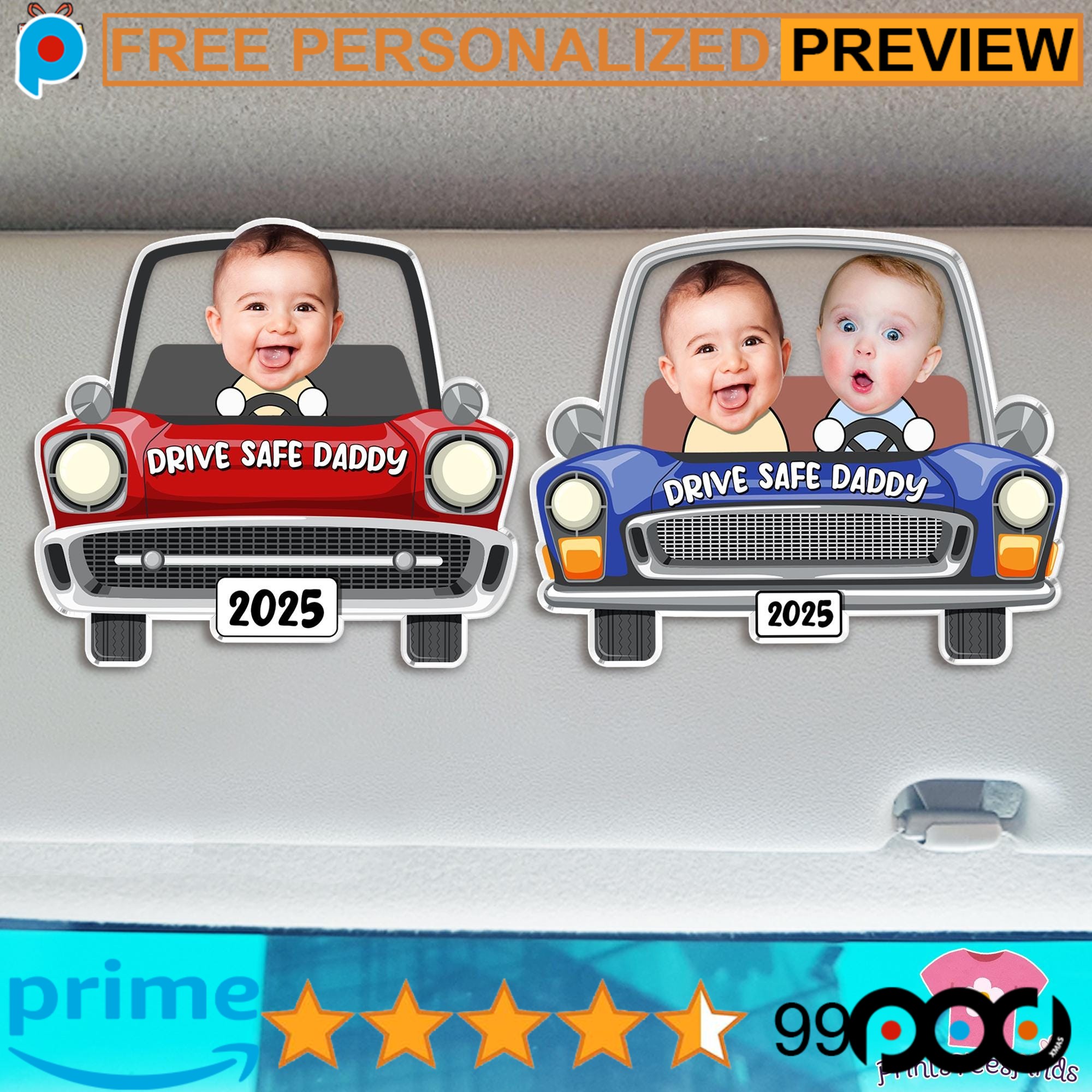 Car Visor Clip, Custom Father's Day Frame, Gift For Dad, Gift For Him