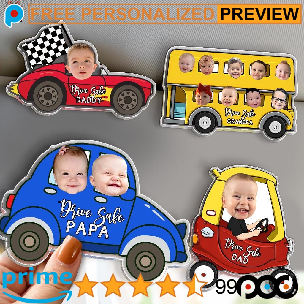 Drive Safe Daddy Personalized Father's Day Funny Car Visor Clip