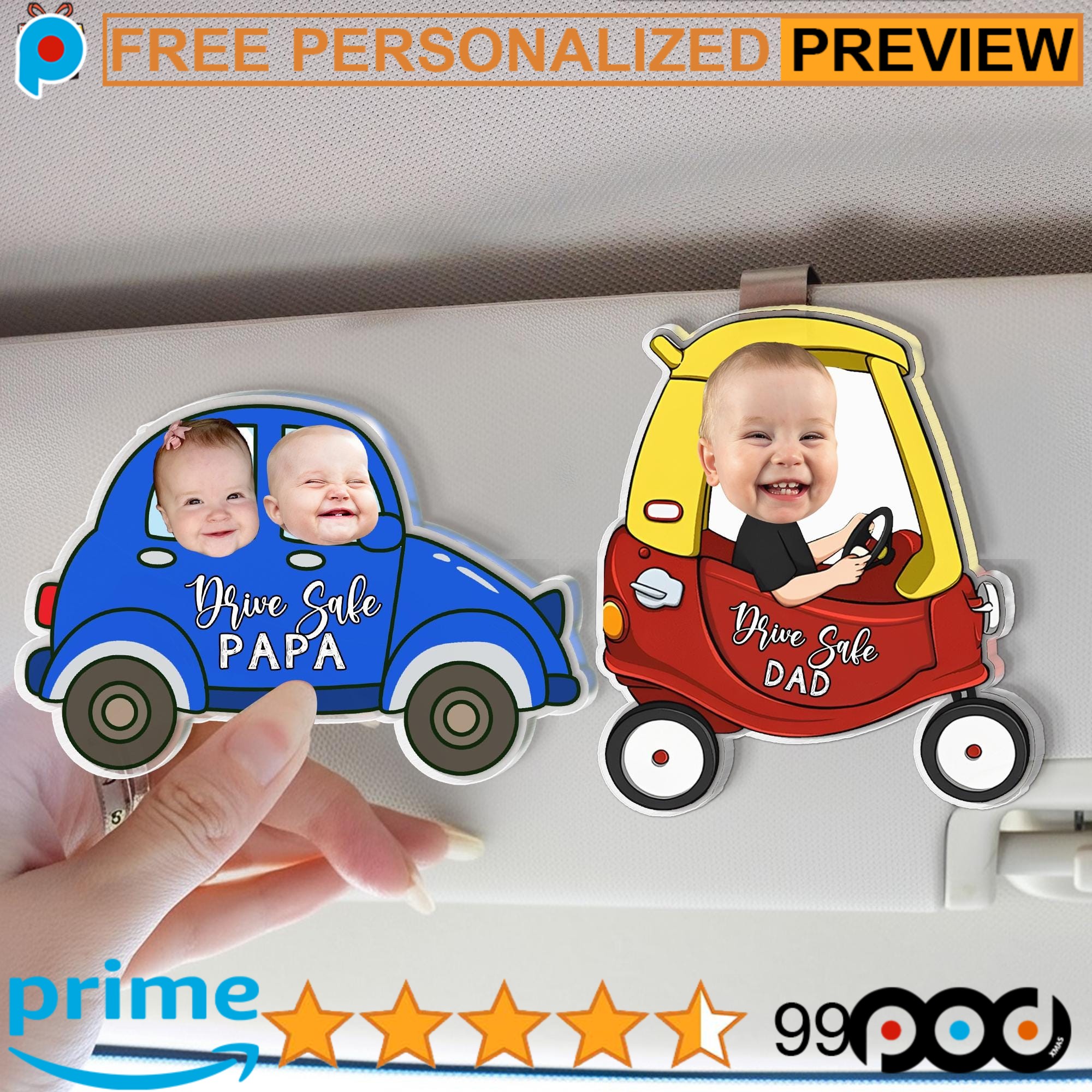 Drive Safe Daddy Personalized Father's Day Funny Car Visor Clip Drive Safe Daddy Personalized Father's Day Funny Car Visor Clip