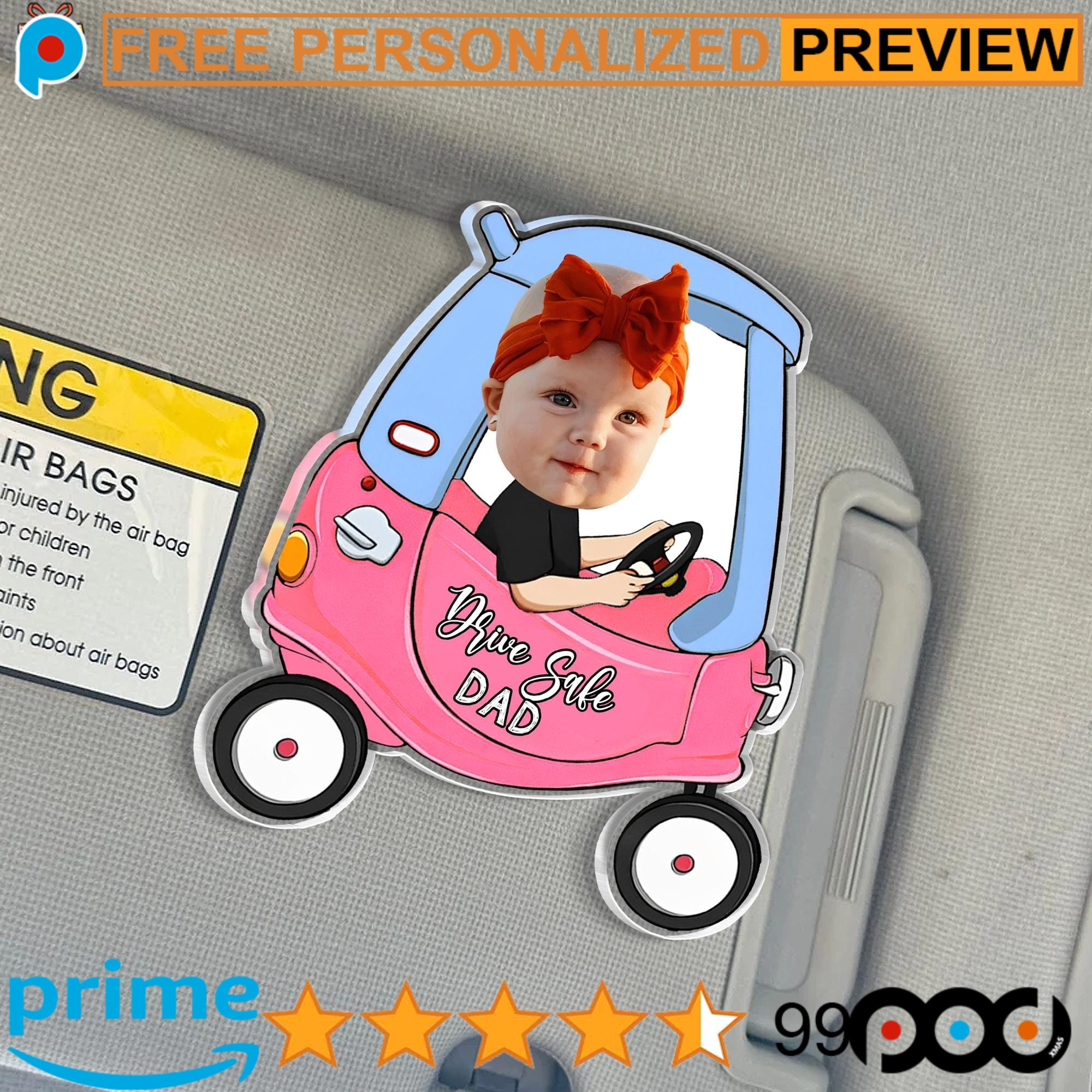 Drive Safe Daddy Personalized Father's Day Funny Car Visor Clip Drive Safe Daddy Personalized Father's Day Funny Car Visor Clip