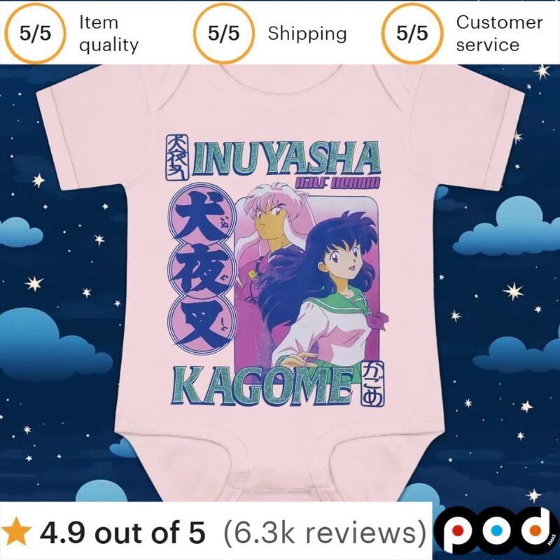 InuYasha half Demon Kagome Duo Glitter T Shirt InuYasha half Demon Kagome Duo Glitter T Shirt