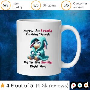 Eeyore sorry I am cranky I’m going through my terrible seventies right now t shirt