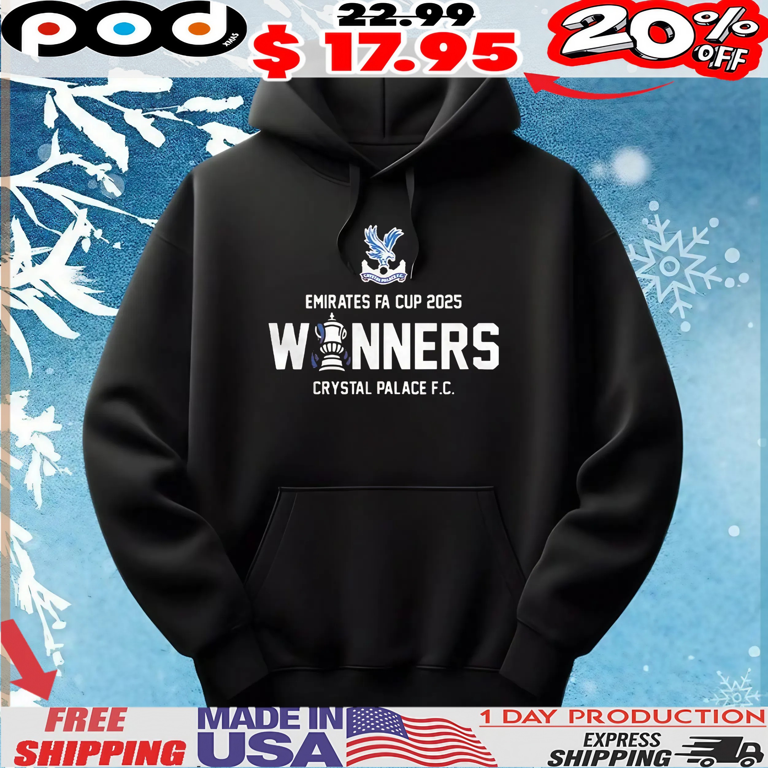 Emirates Fa Cup 2025 Crystal Palace F C Winners t shirt