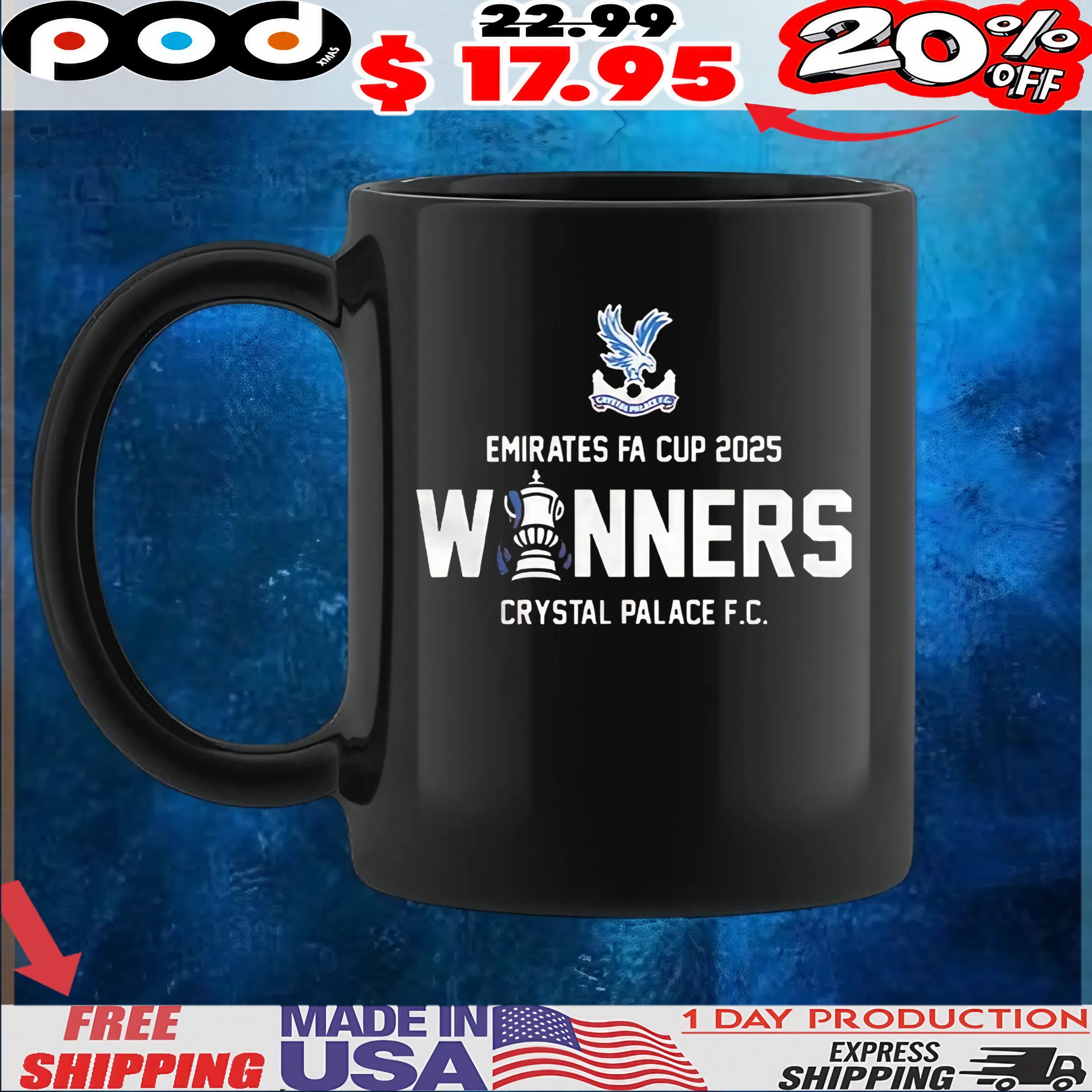 Emirates Fa Cup 2025 Crystal Palace F C Winners t shirt