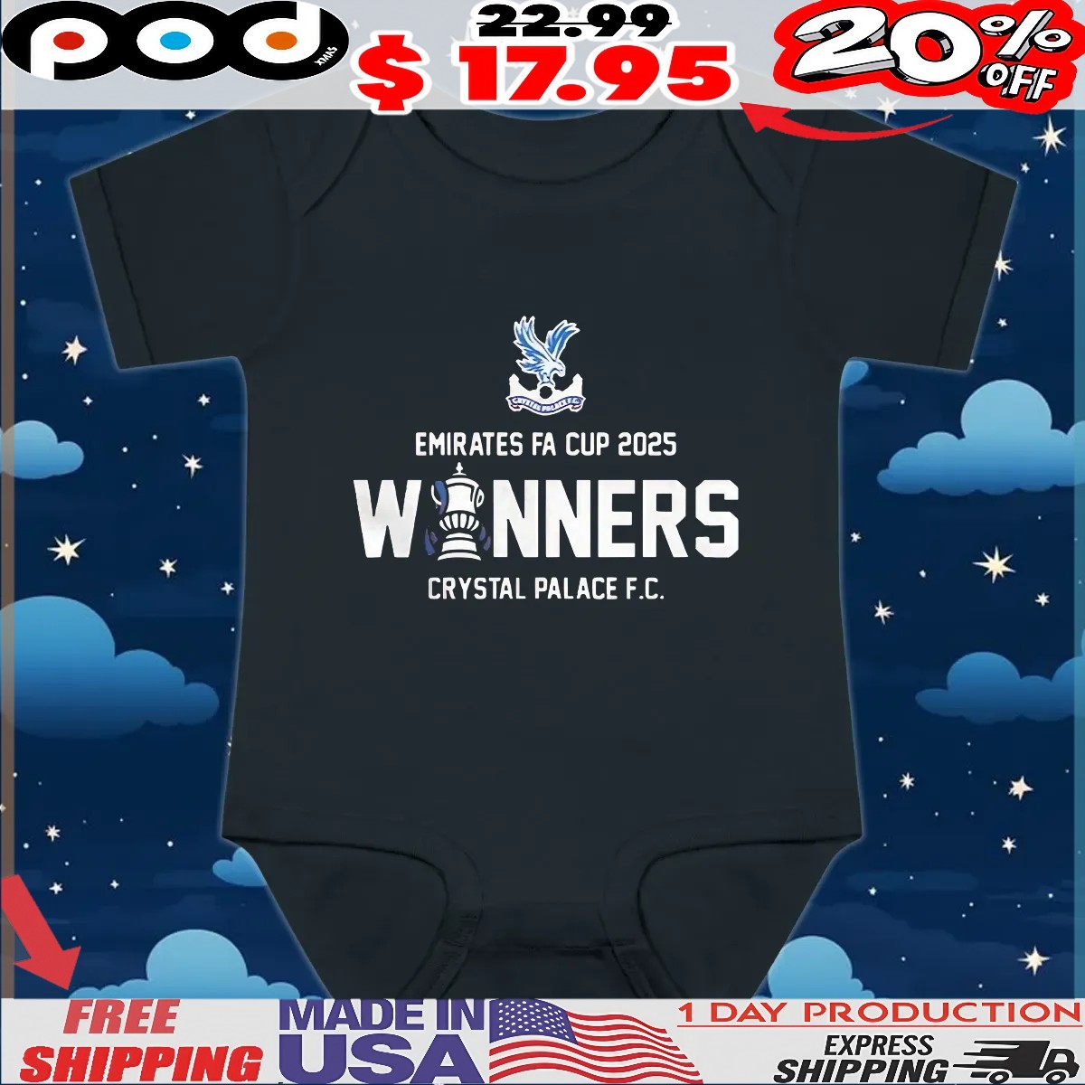 Emirates Fa Cup 2025 Crystal Palace F C Winners t shirt