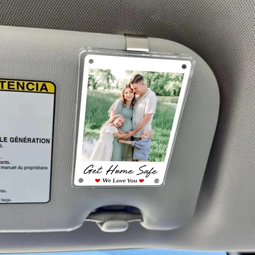 Family Photo Personalized Father's Gift Car Visor Clip Family Photo Personalized Father's Gift Car Visor Clip