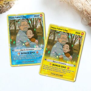 Father's Day Anime Bonus Dad Custom Photo Hologram Wallet Card
