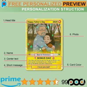 Father's Day Anime Bonus Dad Custom Photo Hologram Wallet Card