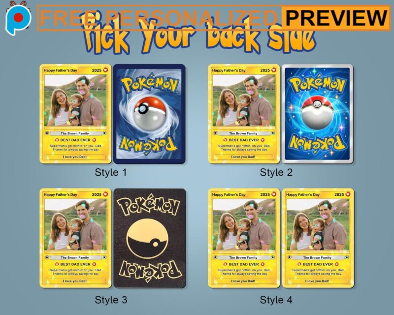 Father's Day Bonus Dad Pokemon Anime Hologram Card Father's Day Bonus Dad Pokemon Anime Hologram Card