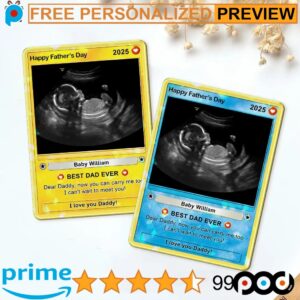Father's Day Ultrasound Best Dad Ever Pregnancy New Dad Sonogram Hologram Wallet Card