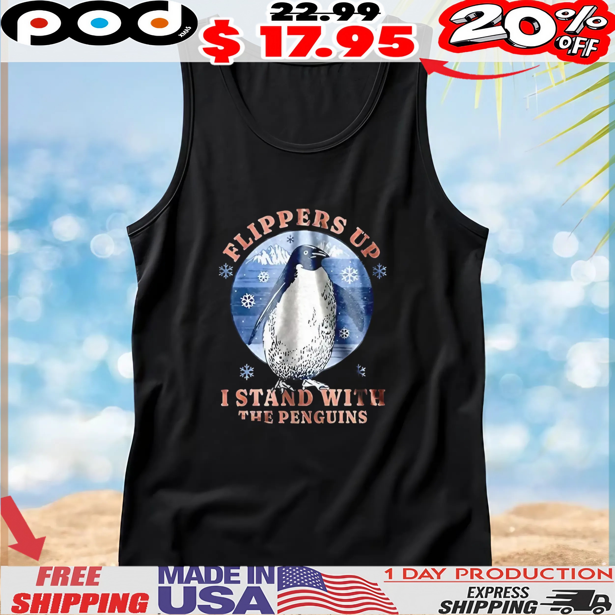 Flippers up Ii stand with the penguins resist tariffs t shirt