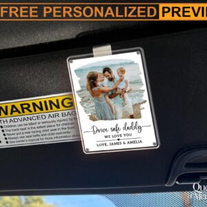 Free Custom Drive Safe Daddy We Love You Father's Day Gift Car Visor Clip