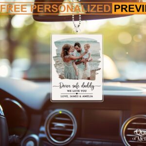 Free Custom Drive Safe Daddy We Love You Father's Day Gift Car Visor Clip