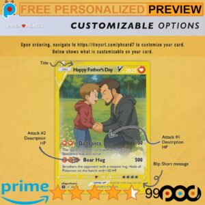 Free Custom Father's Day Pokemon Dad Wallet Card