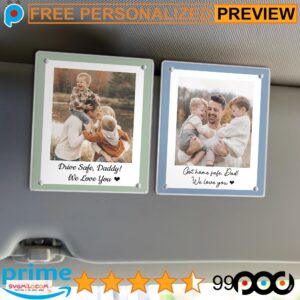 Free Custom Photo Drive Safe Daddy Father's Day Gifts Visor Clip
