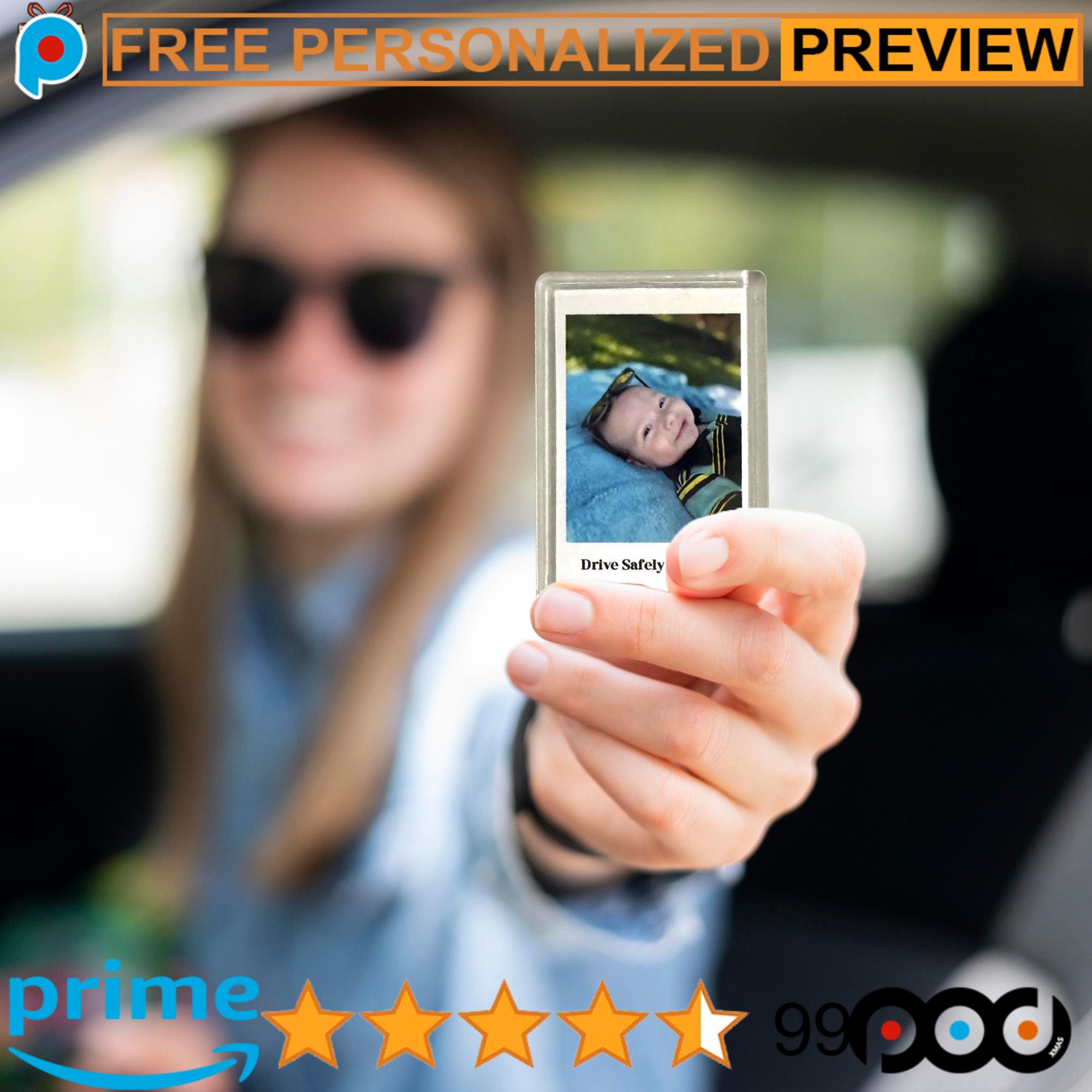 Free Custom Photo Drive Safe Daddy Father's Day Gifts Visor Clip
