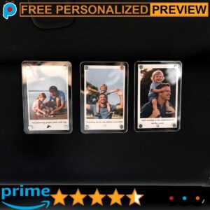 Free Personalized Drive Safe Daddy Father's Day Custom Quote Photo Car Visor Clip