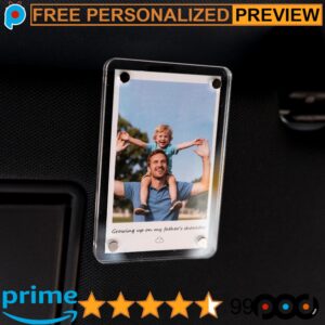 Free Personalized Drive Safe Daddy Father's Day Custom Quote Photo Car Visor Clip