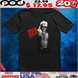 Gentle Billy Idol middle finger t shirt