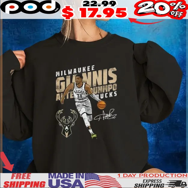 Giannis Antetokounmpo Milwaukee Bucks basketball signature vintage shirt Giannis Antetokounmpo Milwaukee Bucks basketball signature vintage shirt