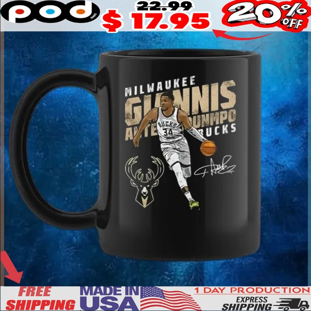 Giannis Antetokounmpo Milwaukee Bucks basketball signature vintage shirt Giannis Antetokounmpo Milwaukee Bucks basketball signature vintage shirt