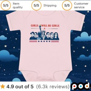 Girls will be girls Patriotic Feminist 4th of July t shirt