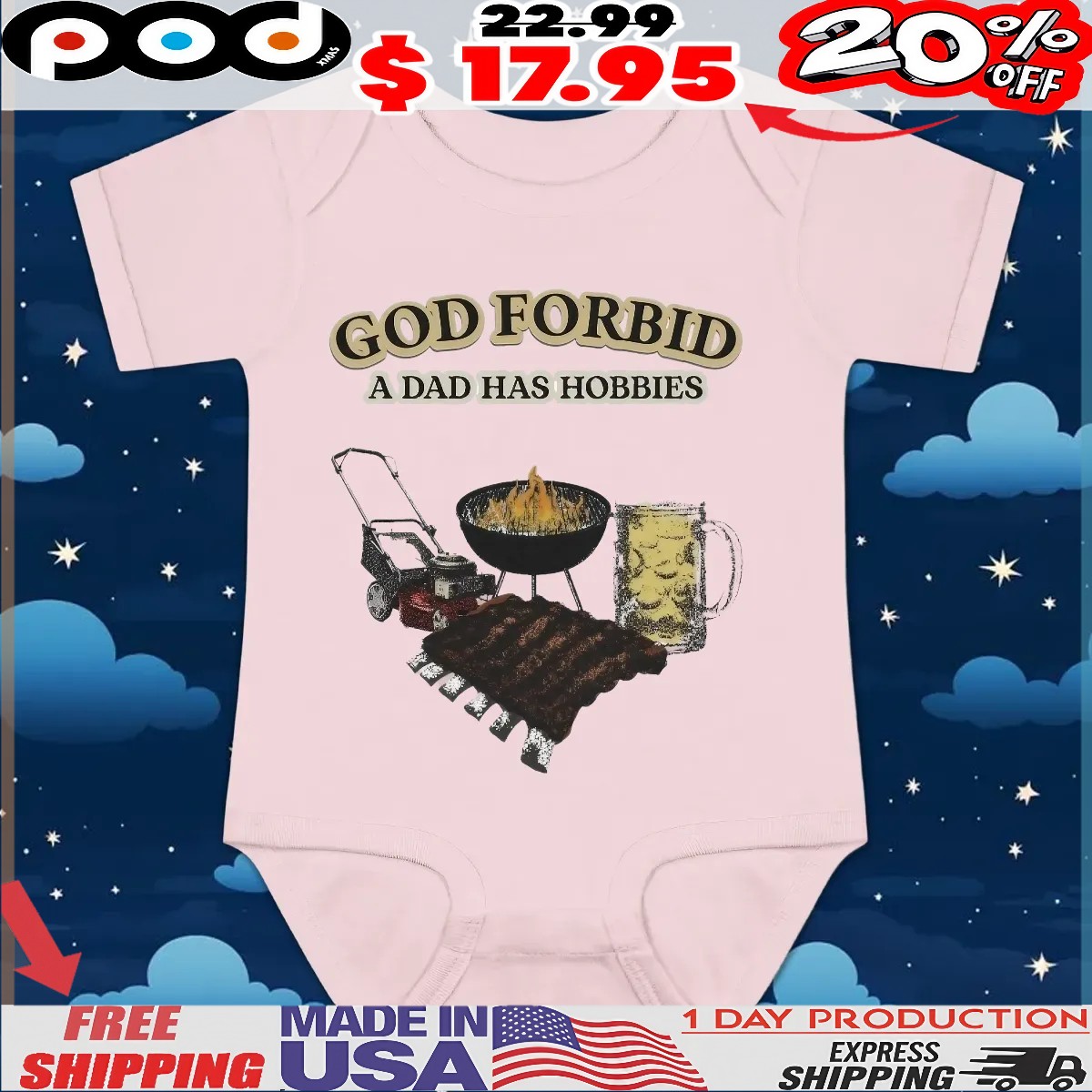 God Forbid A Dad Has Hobbies BBQ T shirt