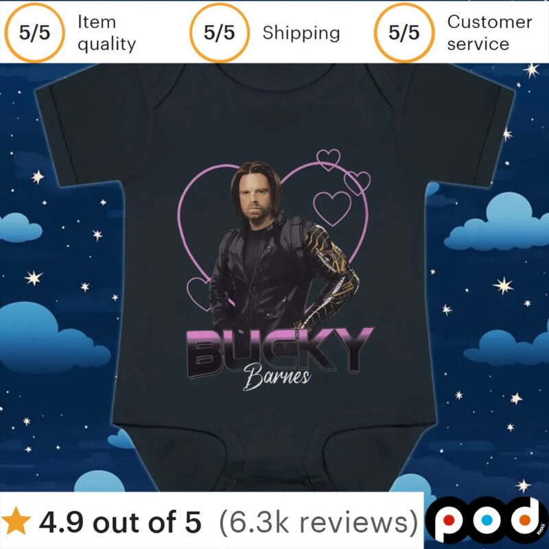 Marvel Thunderbolts Bucky Barnes Hearts T Shirt