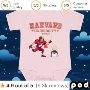 Harvard University football Trump t shirt