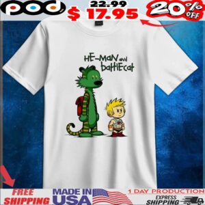 He-Man and Battle Cat X Calvin and Hobbes Imaginary Hero t shirt