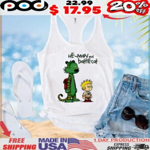 He-Man and Battle Cat X Calvin and Hobbes Imaginary Hero t shirt