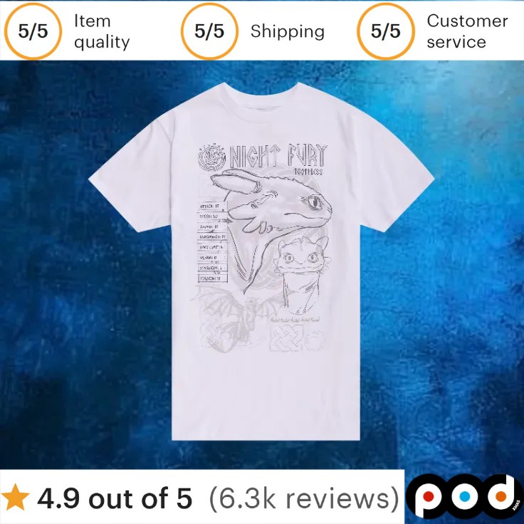 How To Train Your Dragon Night Fury Stats T Shirt