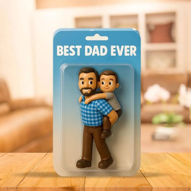 Custom Photo Dad And Kids Best Dad Ever Father's Day Gift Action Figure Acrylic Block Custom Photo Dad And Kids Best Dad Ever Father's Day Gift Action Figure Acrylic Block