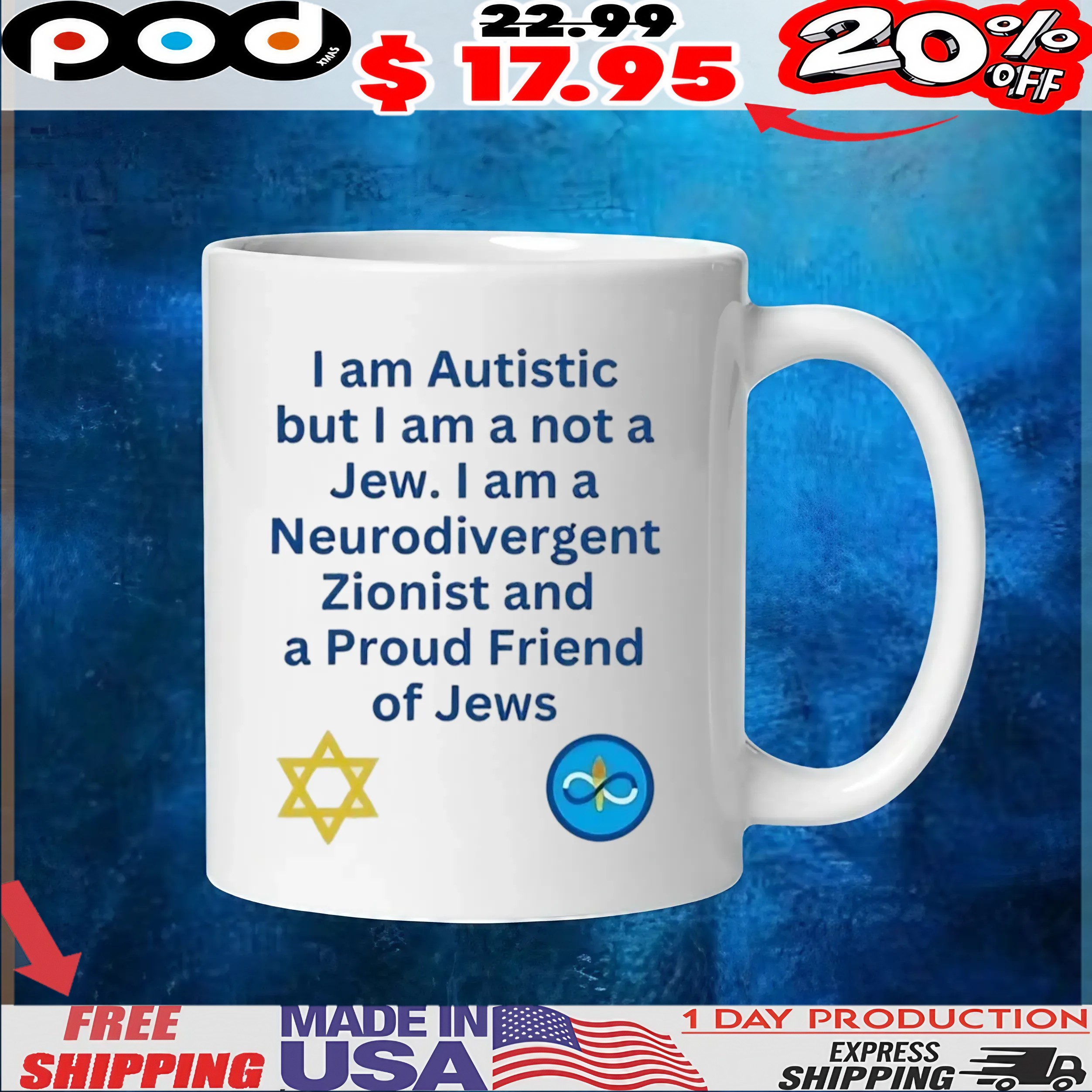 I Am Autistic But I Am A Not A Jew I Am A Neurodivergent Zionist And A Proud Friend Of Jews T shirt