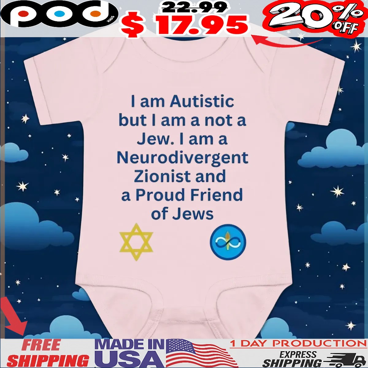I Am Autistic But I Am A Not A Jew I Am A Neurodivergent Zionist And A Proud Friend Of Jews T shirt