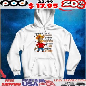 Ignorance can be educated and crazy can be medicated but there’s no cure for stupid t shirt