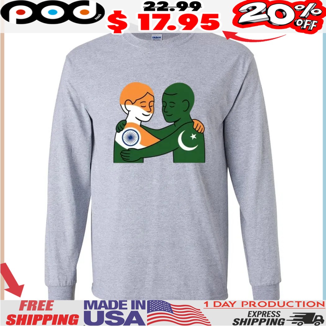 India Pakistan Peace Anti War Hug Shirt India Pakistan Peace Anti War Hug Shirt