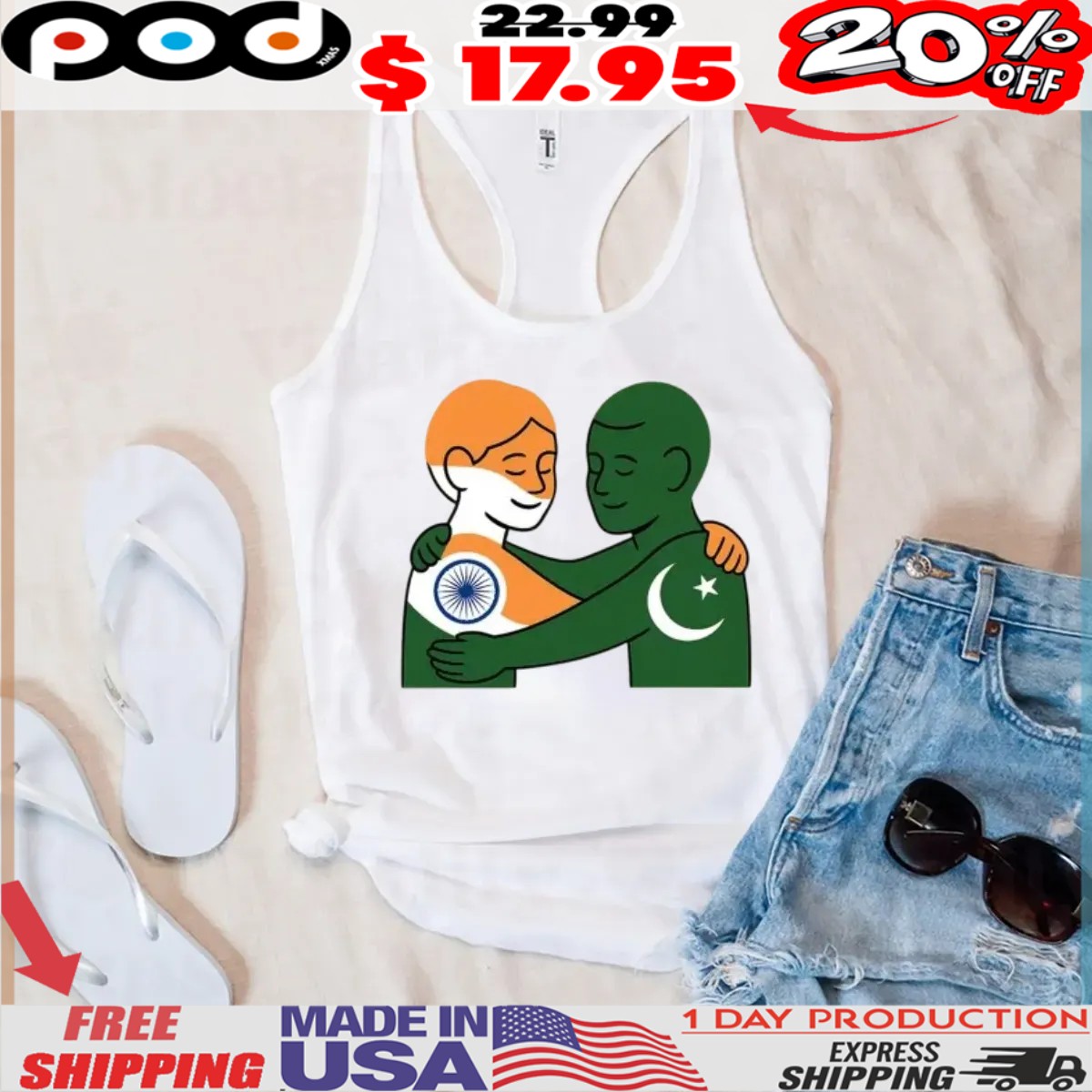 India Pakistan Peace Anti War Hug Shirt India Pakistan Peace Anti War Hug Shirt