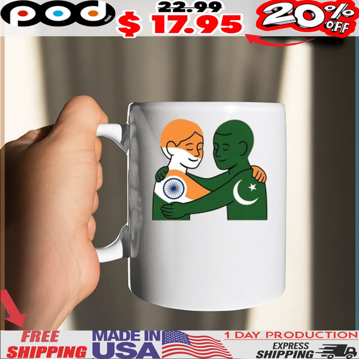 India Pakistan Peace Anti War Hug Shirt India Pakistan Peace Anti War Hug Shirt