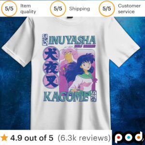 InuYasha half Demon Kagome Duo Glitter T Shirt