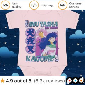 InuYasha half Demon Kagome Duo Glitter T Shirt