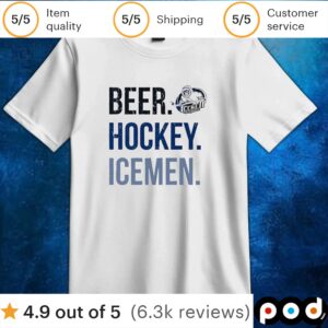 Jacksonville Icemen beer hockey icemen logo t shirt