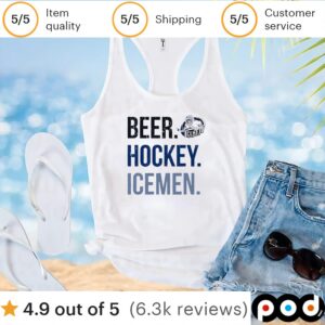 Jacksonville Icemen beer hockey icemen logo t shirt