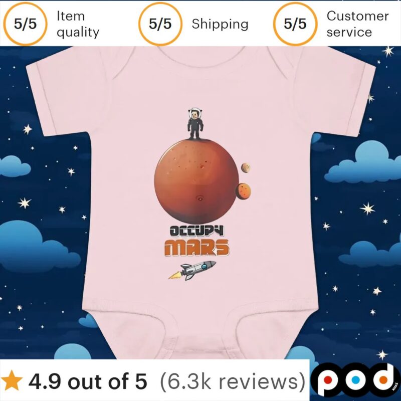 Elon Musk Occupy Mars cartoon t shirt