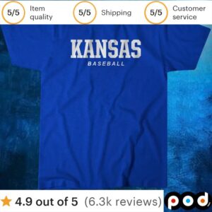 Kansas Baseball Logo Stack T Shirt