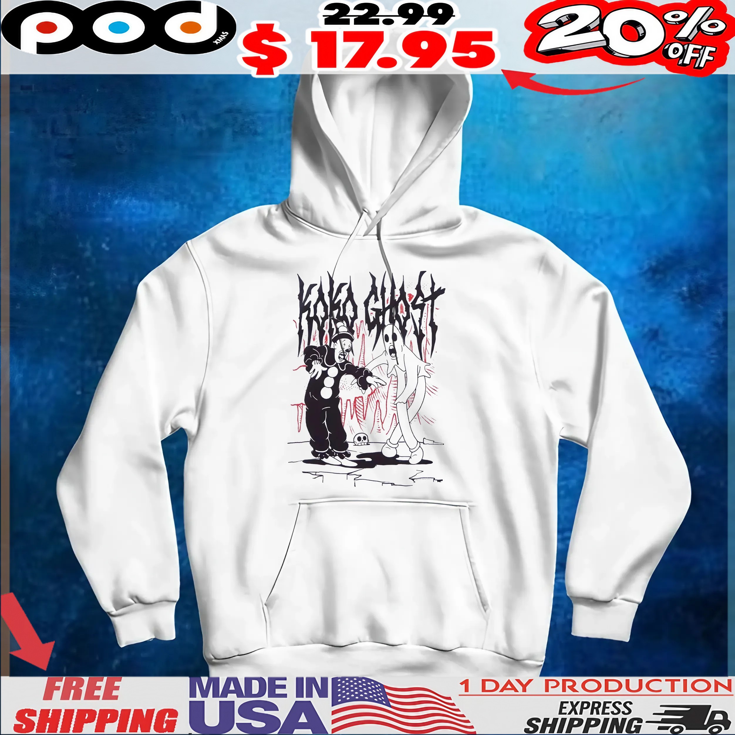 Koko The Clown Ghost Death Metal T Shirt