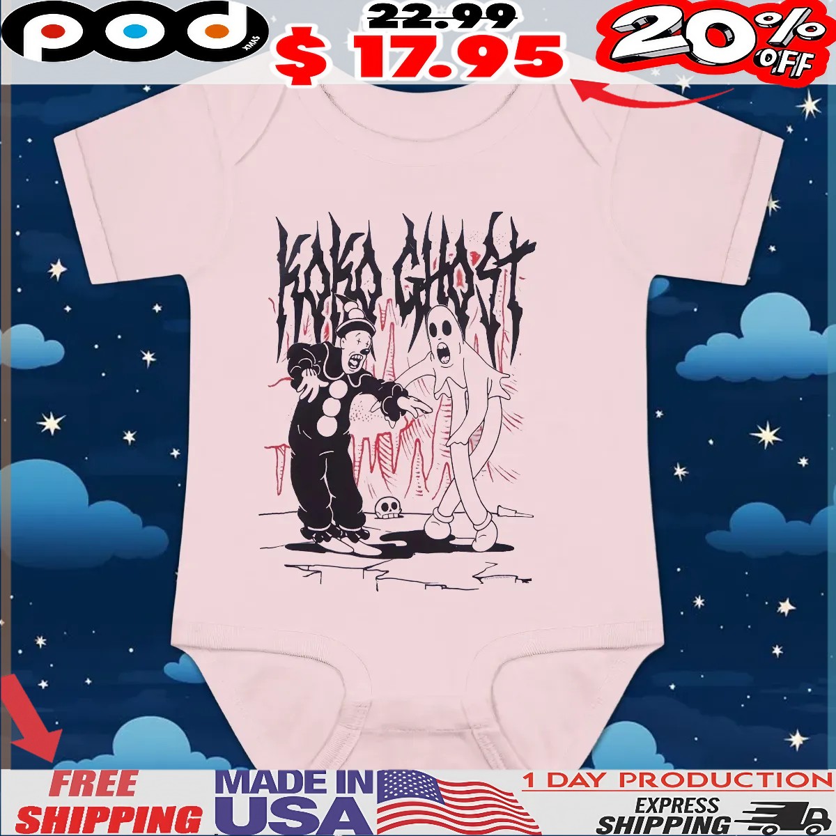 Koko The Clown Ghost Death Metal T Shirt