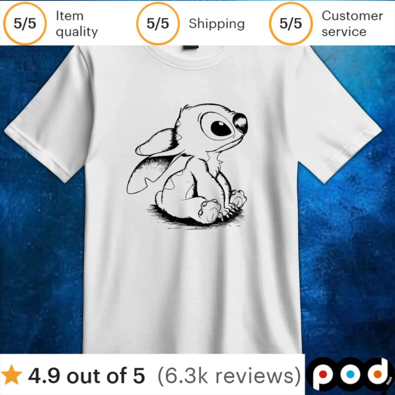 Stitch sitting sketch hand drawn t shirt